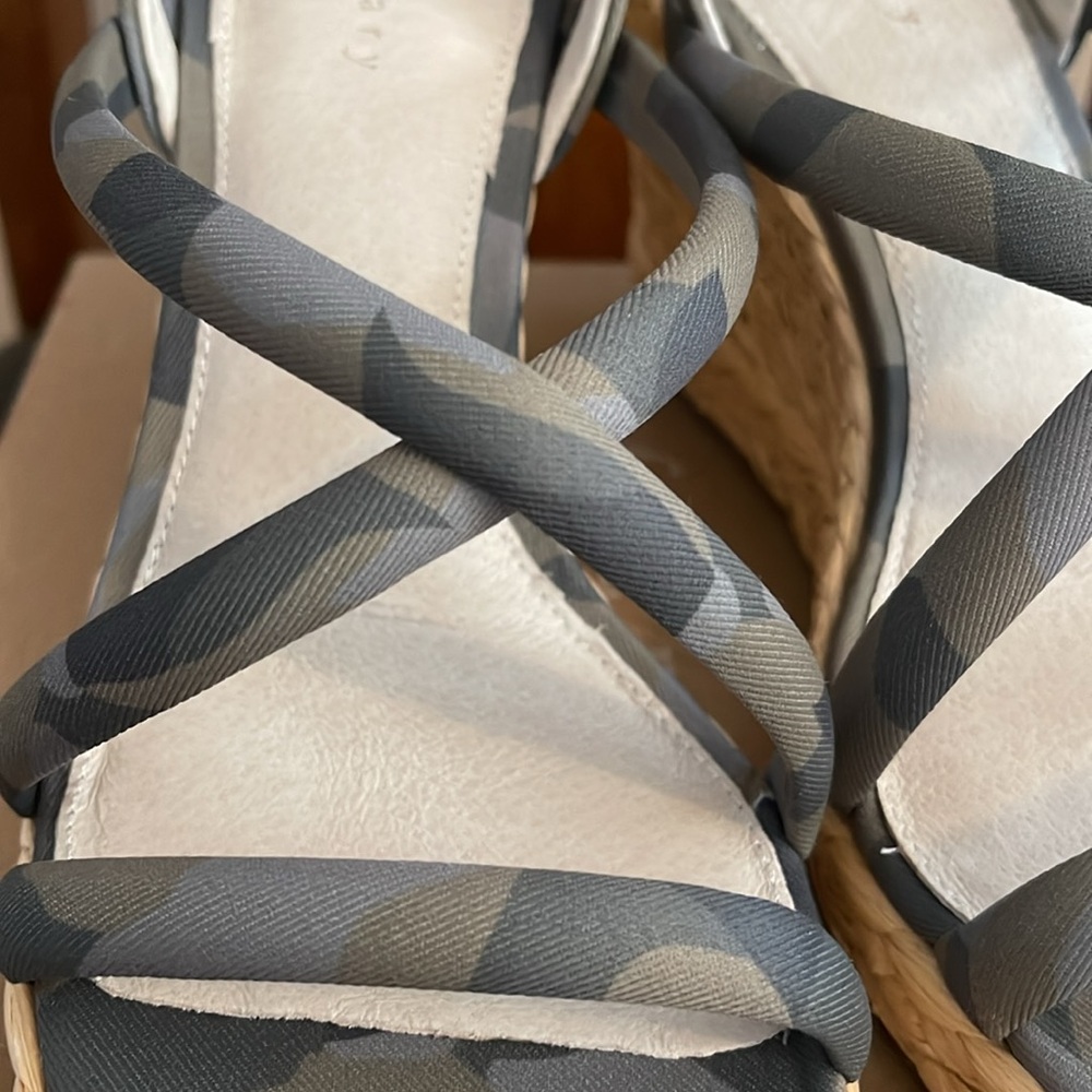 NWT SANCTUARY Leather Wilder Camo Wedges Sandals Size 9M - Picture 4 of 4